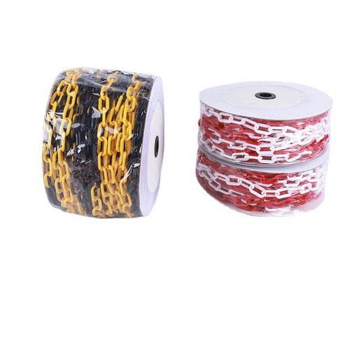 8mm plastic chain traffic warning chain safety red and white road cone chain barrier protective chain fastener warning line