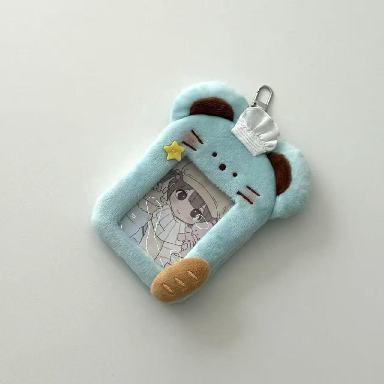 Ins coreano lindo chocolate de menta, ratas y ratas codiciosas, cubierta de tarjetas de peluche, estudiantes de 3 pulgadas, cubierta de almacenamiento de tarjetas pequeñas.