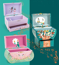 法國djeco旋轉公主女孩首飾盒音樂八音盒玩具木質生日禮物女生