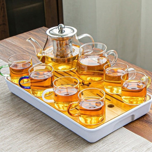 Glass Tea Set Set, Home Tea Cup, Office Kung Fu Tea Set, Teapot, Simple Small Tea Table, Tea Ceremony, Zhao Zhishun