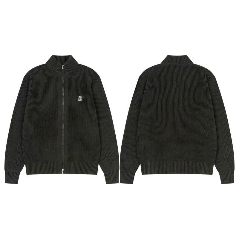 Brunello Cucinelli Embroidered Logo on the Chest, Zippered Knitted Sweater Cardigan, Versatile Jacket for Men and Women Brunello Cucinelli Embroidered Logo on the Chest, Zippered Knitted Sweater Cardigan, Versatile Jacket for Men and Women