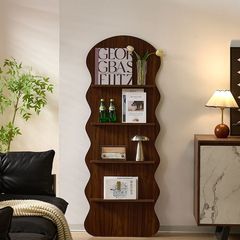 中古杂志架落地咖啡店报刊置物架设计师书报架复古多层画册展示架