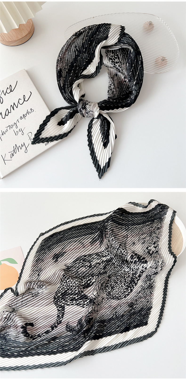 60g Weight Silk Scarf Classification Outdoor, Travel Occasion Polyester Material Printing Pattern Spring&Summer Season Women's Gender Printing Design Elegant Style Women's Elegant Printing Polyester Printing Silk Scarf 5