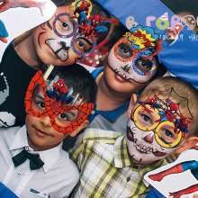 跨境 蜘蛛侠派对拍照道具纸质眼镜 英雄主题生日眼镜派对装饰用品