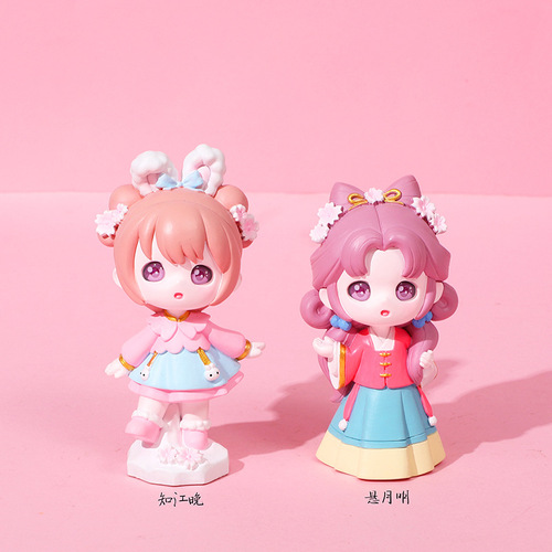 Hua Luo Weiyang Blind Box Figure Creative National Trend Ancient Style Girl Resin Desktop Ornament Girls Holiday Gift Wholesale