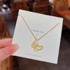 Brand necklace, universal advanced pendant, micro incrustation, 750 sample gold, cat's eye, simple and elegant design, high-quality style