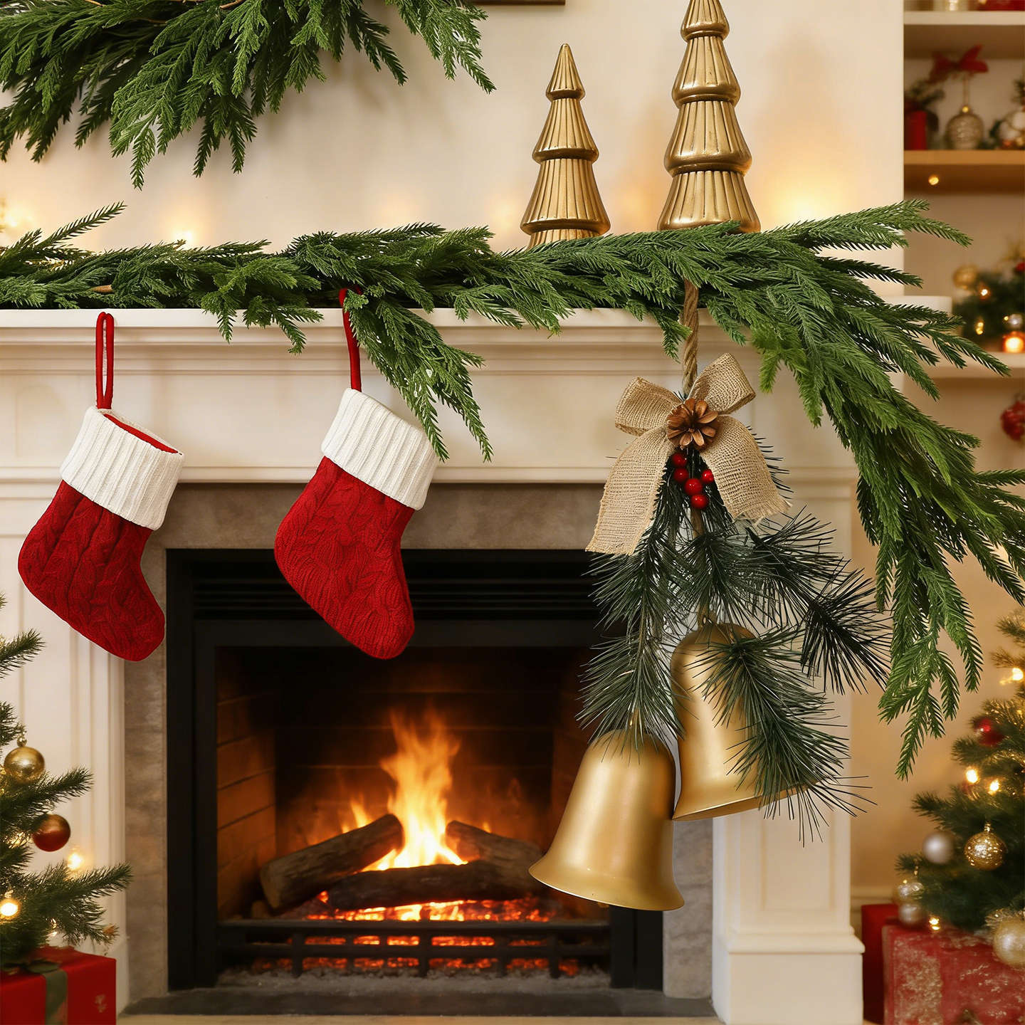 Shengyuan nuevo estilo imitación aguja de pino caña decoración de Navidad cipred pino Fox puerta colgante guirnaldas colgantes de pared