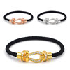 Trend woven bracelet, European style, micro incrustation, three colors, wholesale