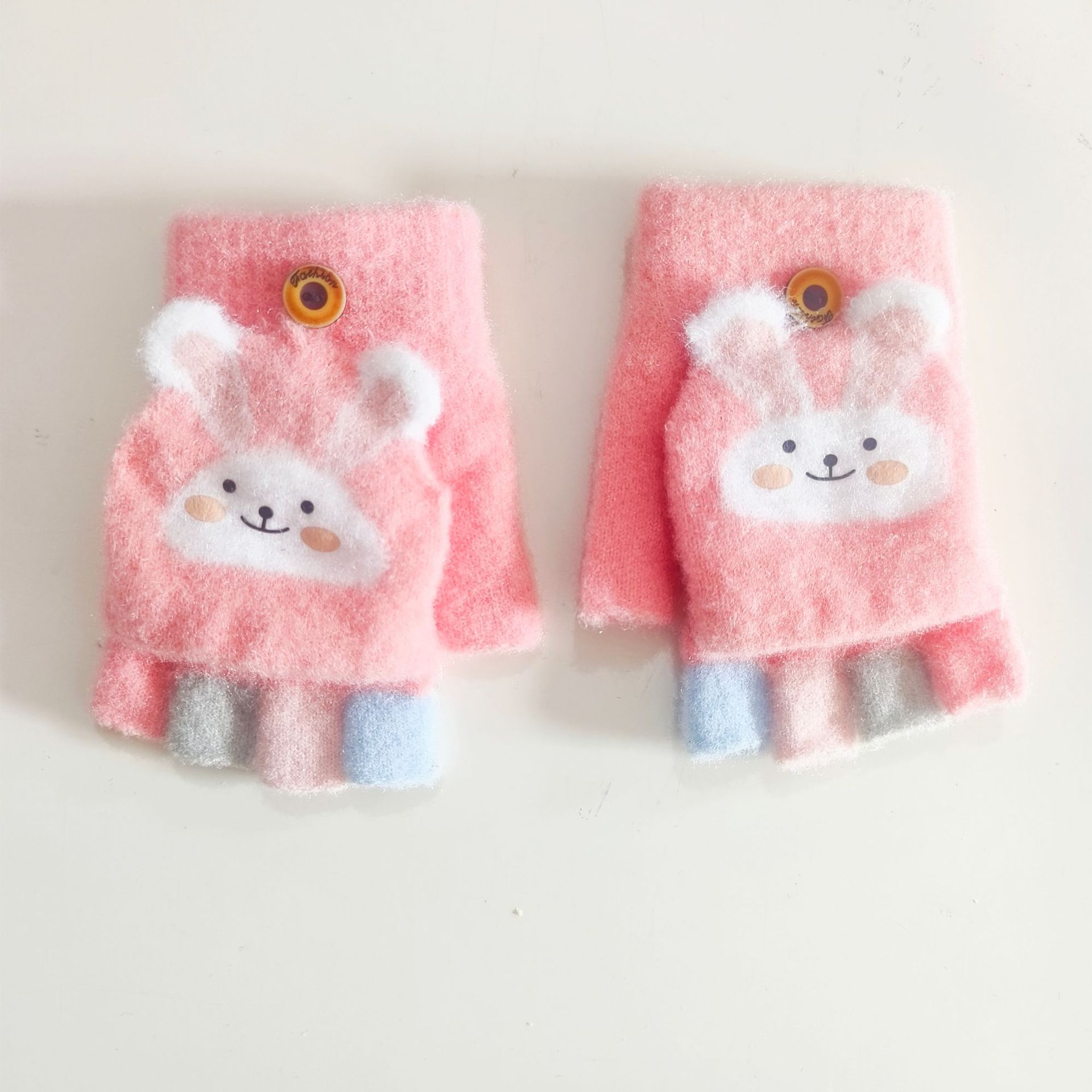 Otoño y invierno al por mayor fabricantes de bebés gruesos guantes de flip calientes a prueba de frío guantes de jardín de infantes lindos de dibujos animados para niños