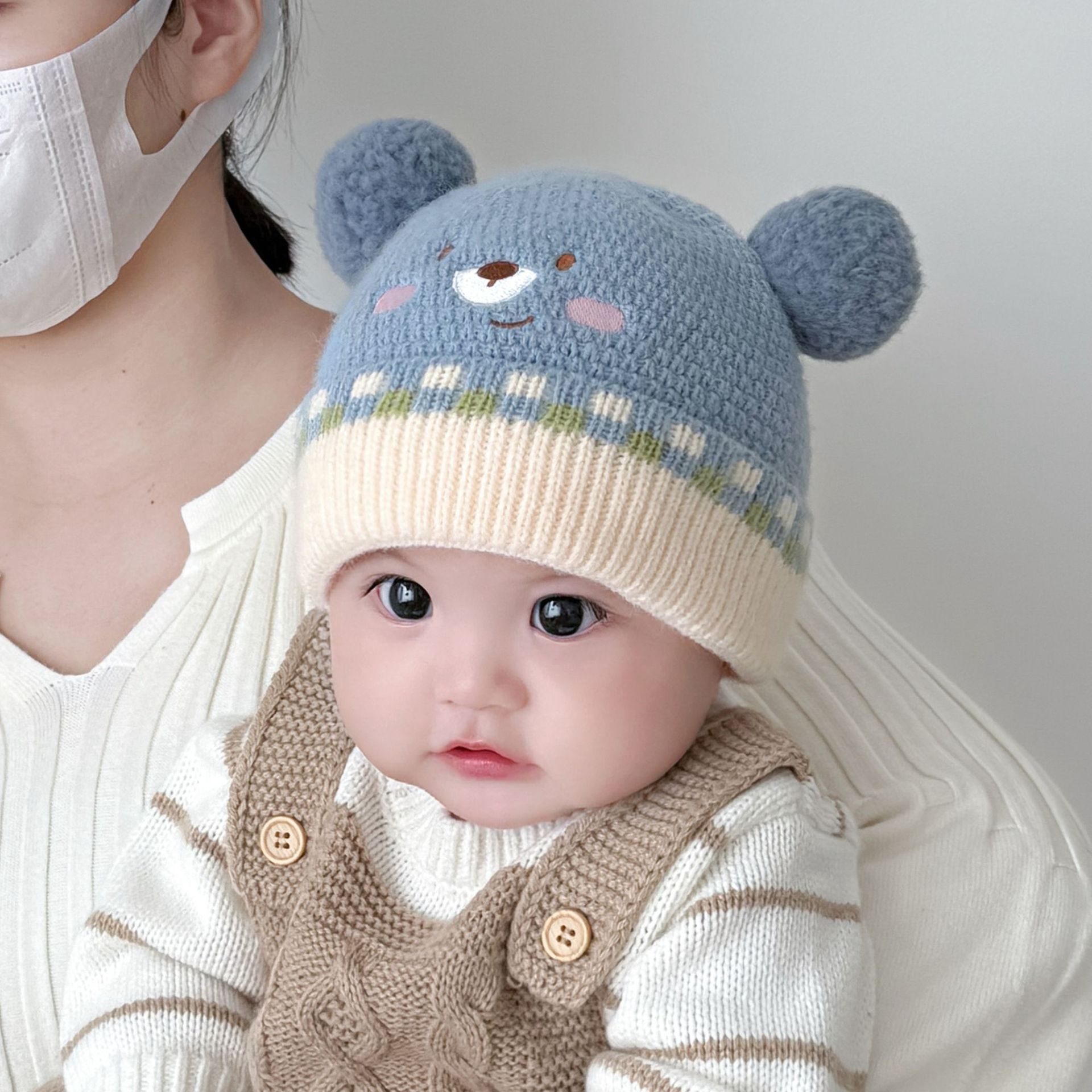 Sombreros para bebés otoño y invierno súper lindos y gruesos niños sombreros de lana de dibujos animados para niños invierno niñas bebés sombreros de punto calientes