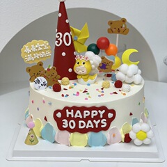 ネット赤金色花蛇ケーキ装飾飾り満月30日男の子女の子誕生日スイーツ台衣装アクセサリー