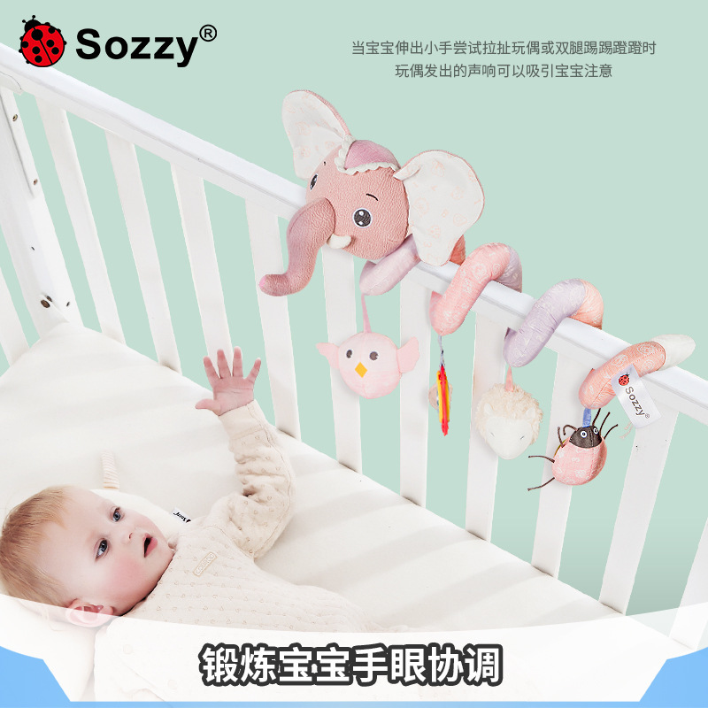 Nuevo Sozy bebé elefante cama-sinuoso coche colgando con música Bell BB dispositivo bebé regalo de peluche de juguete