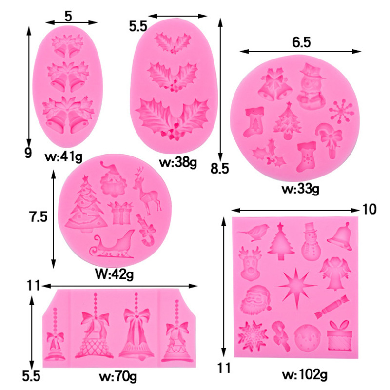 Navidad árbol de Navidad muñeco de nieve Bell vacaciones vestir aromaterapia yeso vela decoración molde de silicona en stock lot