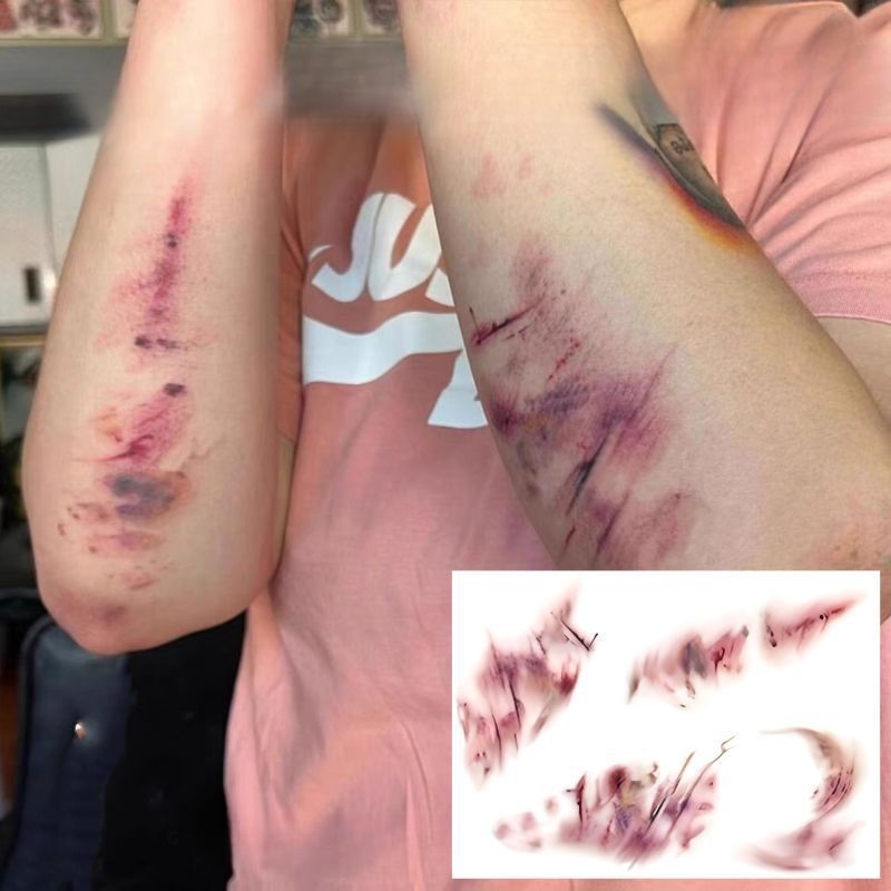 Halloween tattoo stickers fake scar stickers simulation scar stickers fake wound stickers Halloween party makeup bar