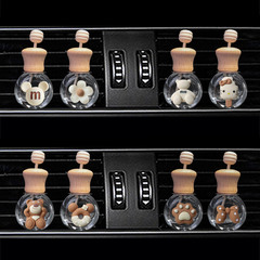 Cartoon milk tea car perfume bottle empty bottle Internet celebrity car air outlet aromatherapy clip ins decoration ornaments supplies