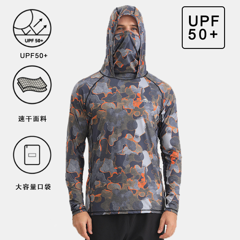 SBART outdoor summer ice silk fishing clothing, anti-UV lure clothing, camouflage sun protection clothing, breathable fishing clothing