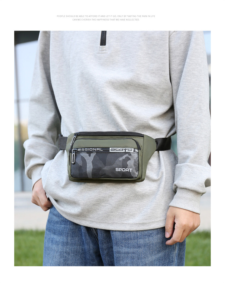 Crossbody bag, men's waist bag, ins trendy Japanese men's single-shoulder bag, 2024 new men's bag, Oxford fabric mobile phone chest bag undefined