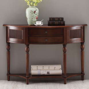 American solid wood porch table wall retro porch sofa back cabinet back a few semicircle corridor wall