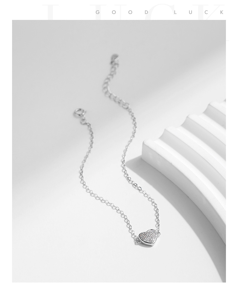 cable chain Chain Type 1 Piece Quantity 1 Piece 925 Sterling Silver Heart Shape 925 Sterling Silver Cable Chain Bracelets
