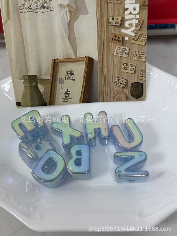 アクリル発光流星 26 英字ストレートホールカラフルなルースビーズファッションジュエリー diy ジュエリーアクセサリー|undefined
