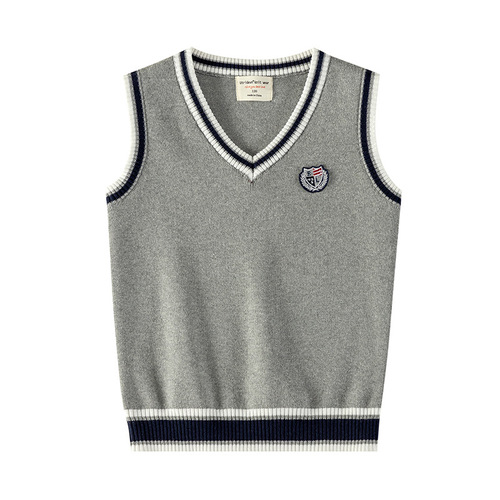 Choose size spring and autumn children's clothing woolen vest boys knitted vest sweater primary school girl kindergarten student uniform