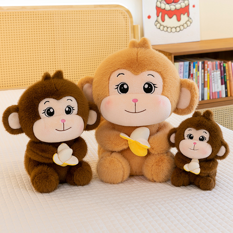 Bananas monos muñecas regalos de cumpleaños para niños juguetes de peluche muñecas de ocho pulgadas agarrar muñecas lotes