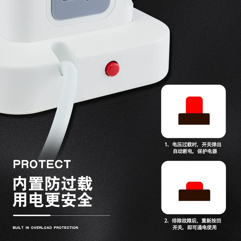 绿导 National standard multi -functional vertical socket office household smart USB row multi -layer porous desktop trailer board