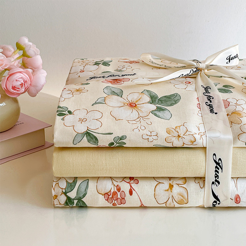 Nuevo juego de cuatro piezas de cama de hilo de doble capa Clase A, algodón puro, 2025, nuevo juego de sábanas con funda de edredón, ropa de cama de tres piezas