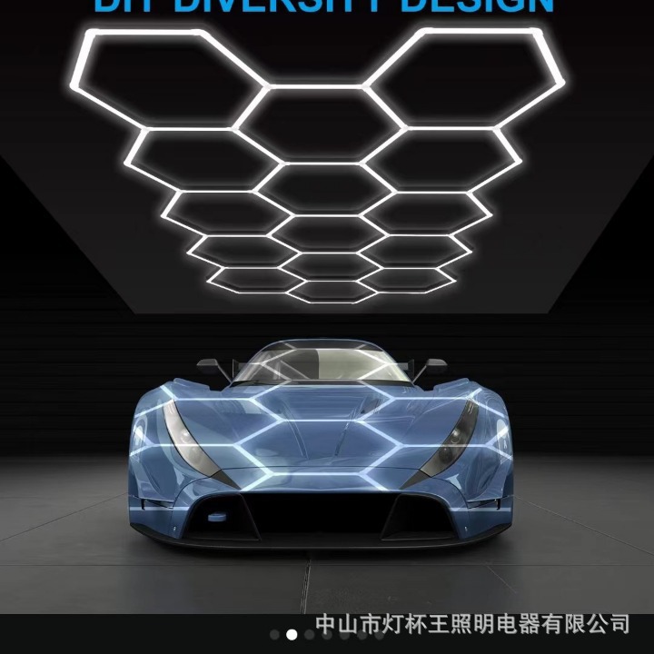 Lámpara de panal transfronteriza gimnasio barbería LED hexagonal empalme a prueba de agua a prueba de polvo luz de lavado de automóviles de alto brillo lámpara de estación de trabajo