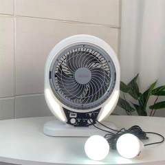 ISolfan Solar Fan with Bulbsクリエイティブ省エネファンキャンプソーラーファン