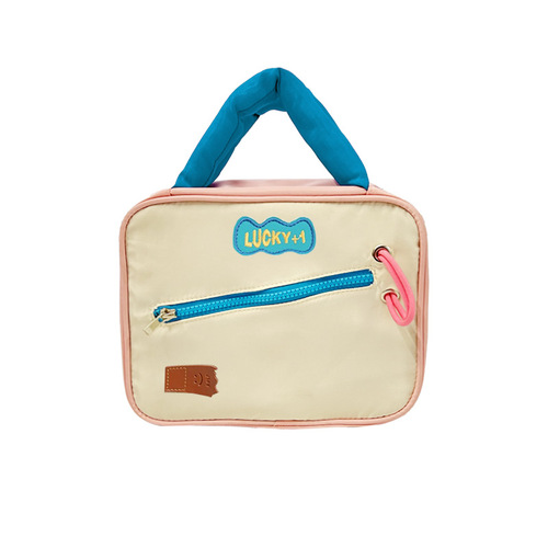 New cute contrasting color high-value cosmetic bag portable large-capacity high-end fashion folding toiletry storage bag for women