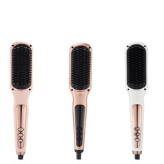 新入荷クロスボーダーヘアカーラー電気熱コームカーリングとストレート両用ヘアアイロンふわふわコームストレートヘアコーム電気ヘアアイロン