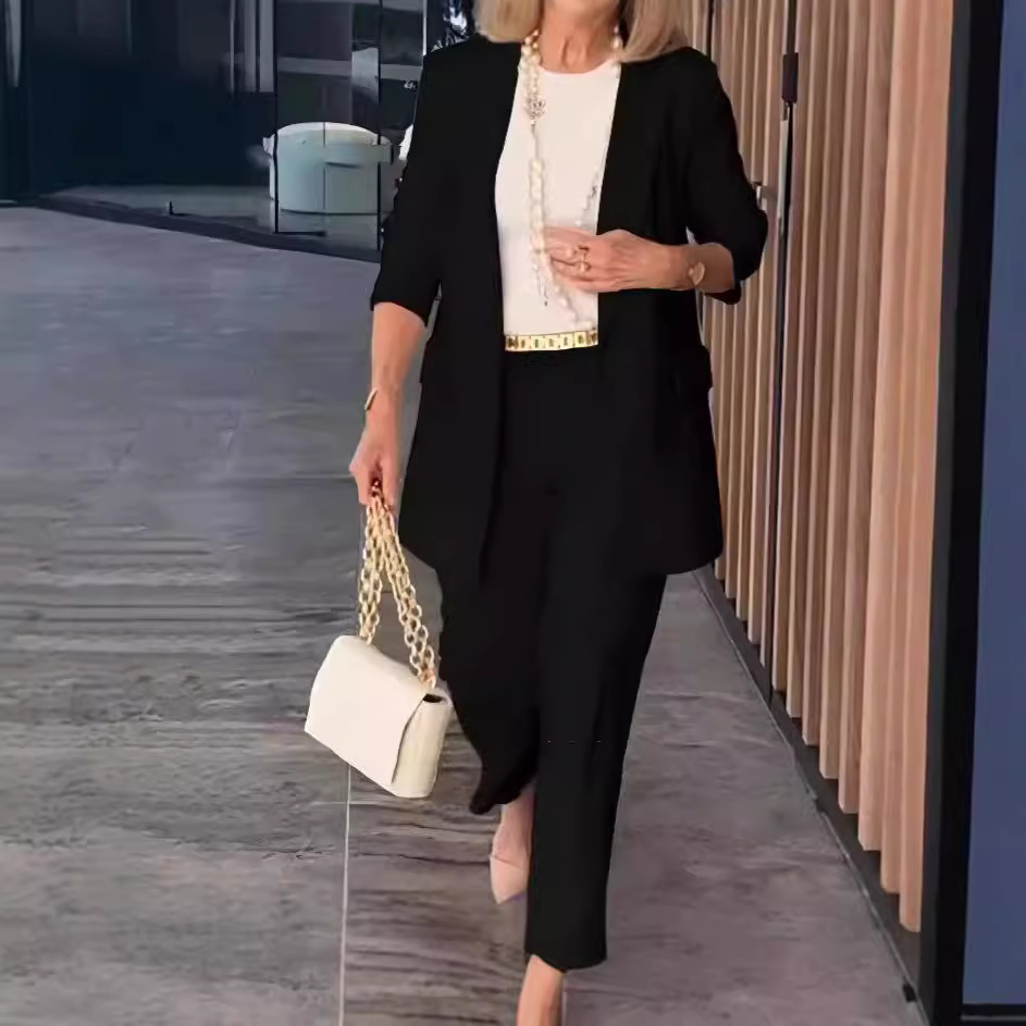 Independent Station 2024 Autumn and Winter New Women's Fashion Urban Simple Casual Cardigan Suit Jacket Pants Two-Piece Set