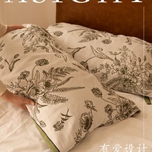 复古清新枕巾纱布一对装单人棉吸汗防油枕头毛巾家用情侣新款纯棉