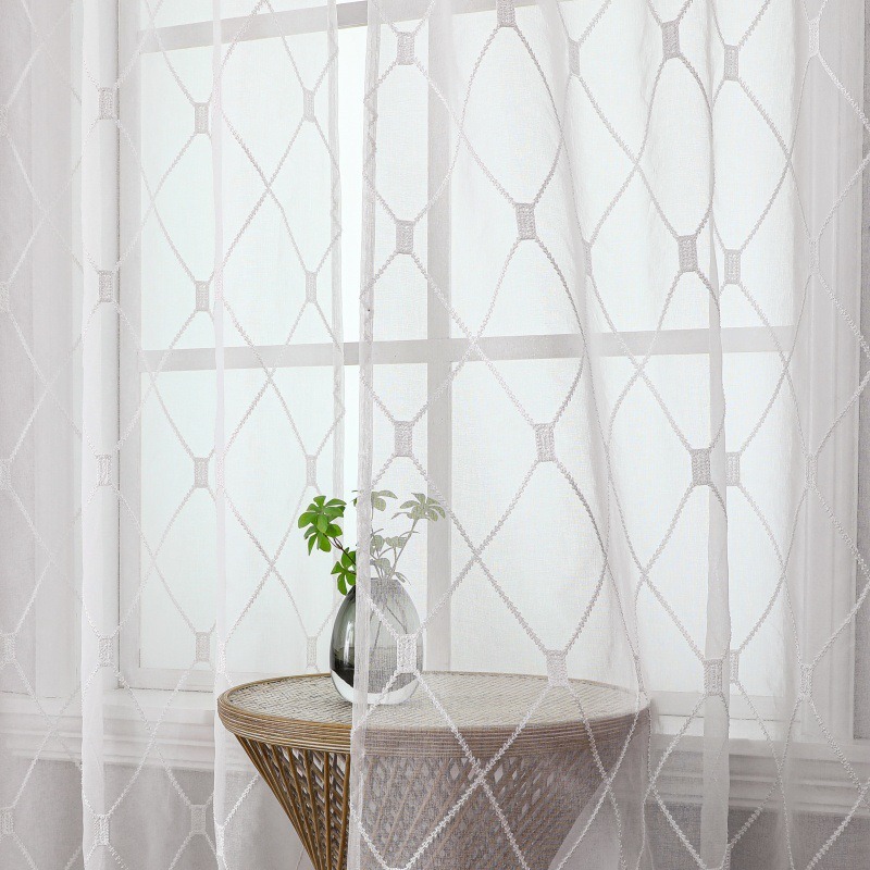 Transfronterizo Amazon bordado tela de rejilla de diamante / dormitorio / sala de estar / hotel / AliExpress / TEMU / un agente de venta