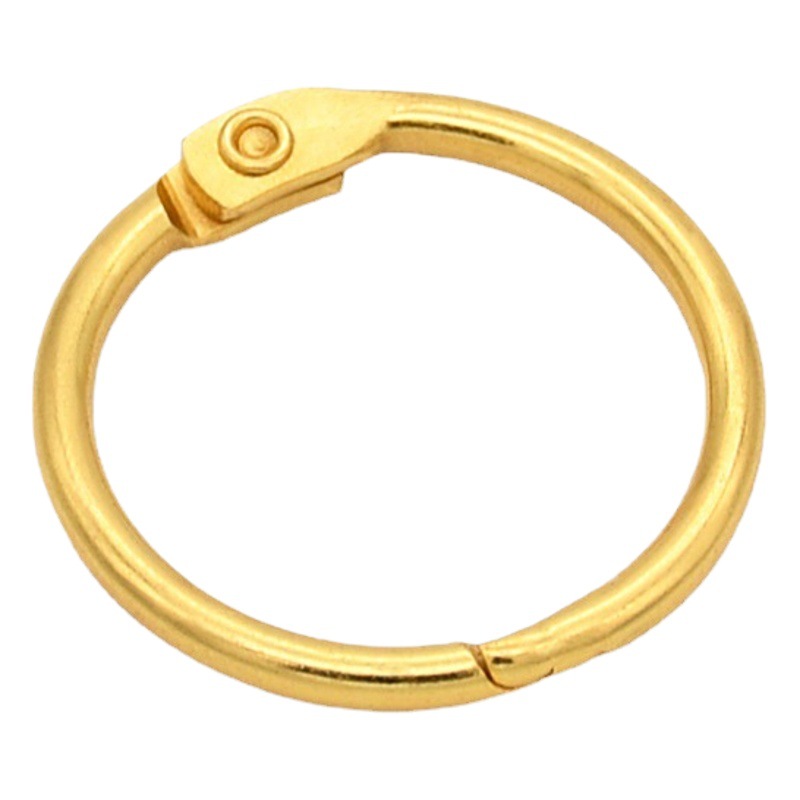 Suministro directo de fábrica de oro anillo abierto anillo de encuadernación anillo de almacenamiento móvil accesorios anillo de metal de hierro DIY anillo de libro para niños