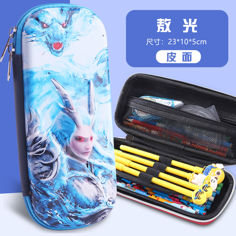 25 estuches de lápices de cuero 3D nuevos, estilo caricatura, para estudiantes de primaria, grados 1-3-6, estuche de lápices infantil de gran capacidad.