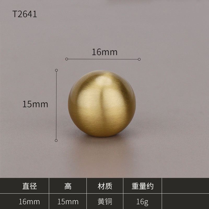 ハイエンドの新しい中国風のハードウェアキャビネットドアハンドルキャビネット引き出しボールハンドル単穴つや消しゴールド純真鍮ハンドル|undefined