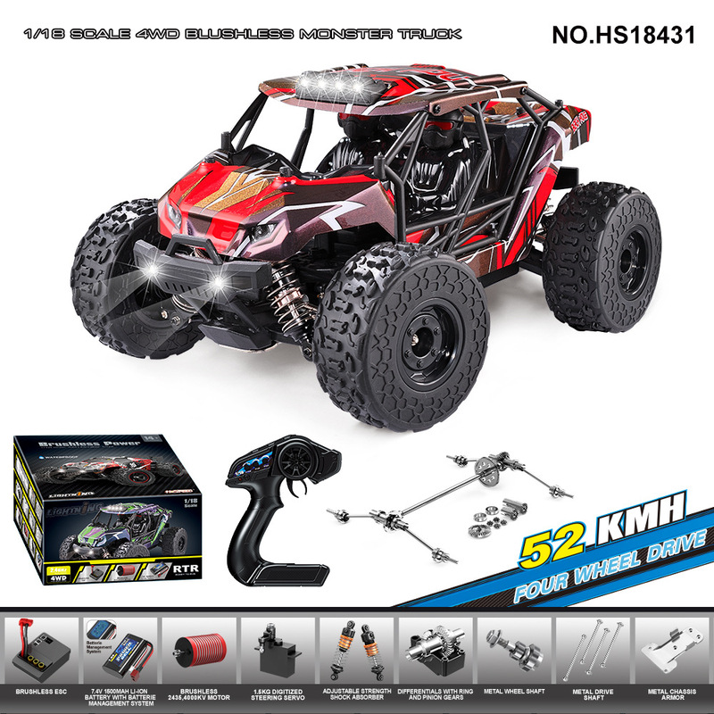 クロスボーダー 1:18 ブラシレスフルスケール RC リモートコントロールカーモデル四輪駆動高速オフロード車クライミングカー男の子のおもちゃの車|undefined