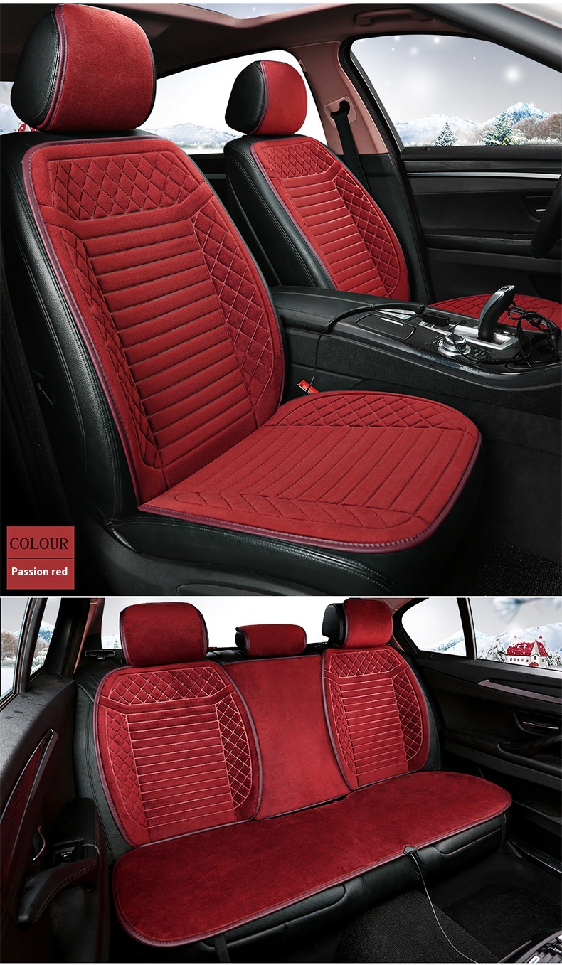 Heated Seat Cushion Fcc Certified Ce Winter Plush Cushion Car Plush Seat Cushion Car Accessories Winter Car Seat Cushion