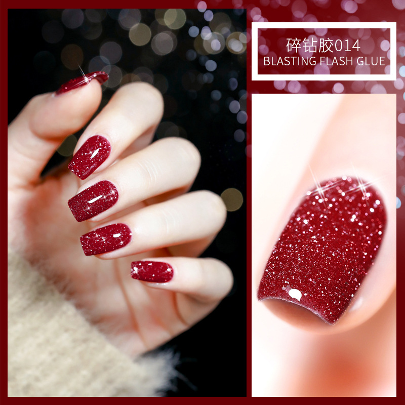 KaSi Diamond Nail Polish pegamento 2021 invierno Nueva celebridad de Internet esmalte de uñas polvo de discoteca Super Flash reflectante cristal diamante flash pegamento