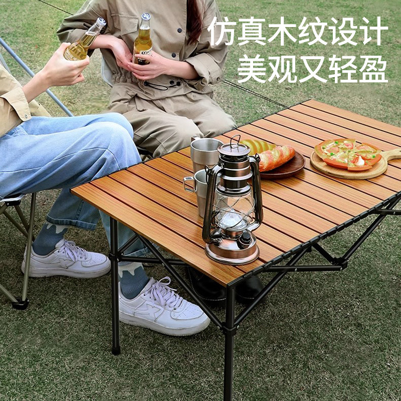 屋外折りたたみテーブルポータブル超軽量テーブルと椅子キャンプピクニックテーブルエッグロールテーブルキャンプ用品セット|undefined