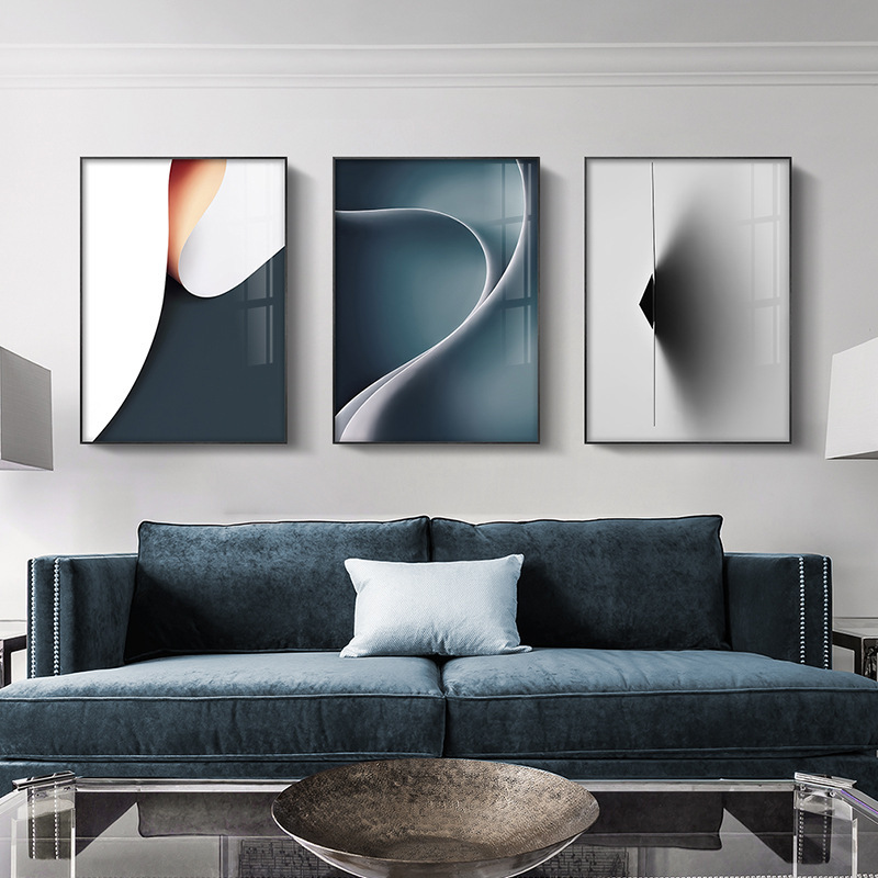 Living Room Decorative Painting Modern Simple Triple Combination Abstract Light Luxury Hanging Painting Minimalist Art Sofa Background Wall Mural