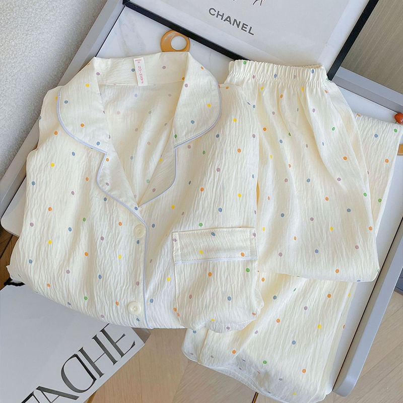Nube de algodón pijama de mujer grande suelto pantalones cortos de mangas cortas de verano nuevo dormitorio se puede usar ropa para el hogar