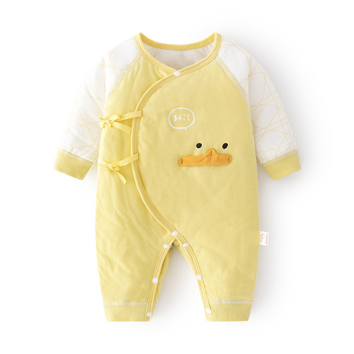 Baby cotton jumpsuit autumn and winter baby clothes monk clothes thin cotton robe newborn boneless quilted butterfly clothes
