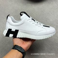 欧洲站H字母休闲运动鞋男鞋2025H家新款厚底减震舒适跑步鞋小白鞋