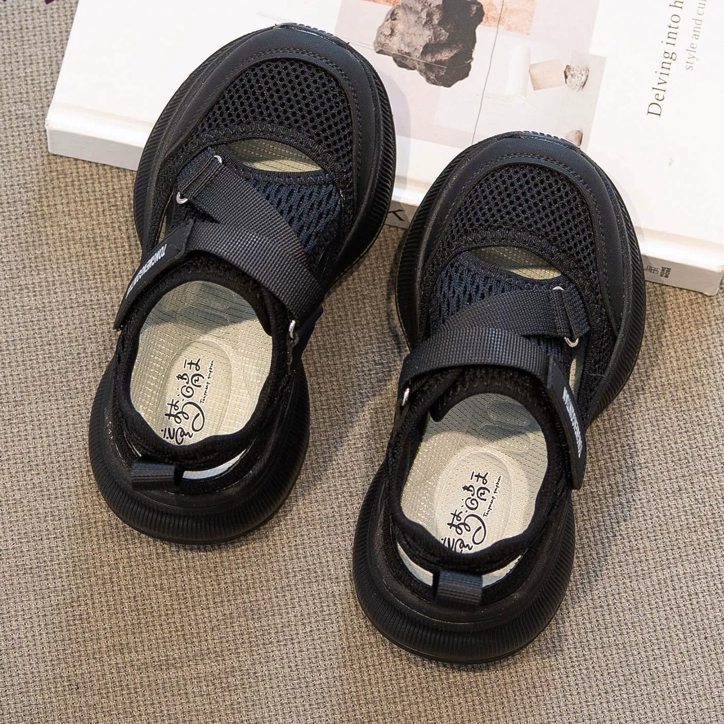 2025 Новые спортивные сандалии для мальчиков, летние детские функциональные туфли с мягкой подошвой, летние туфли для девочек, обувь для больших детей с закрытым носком