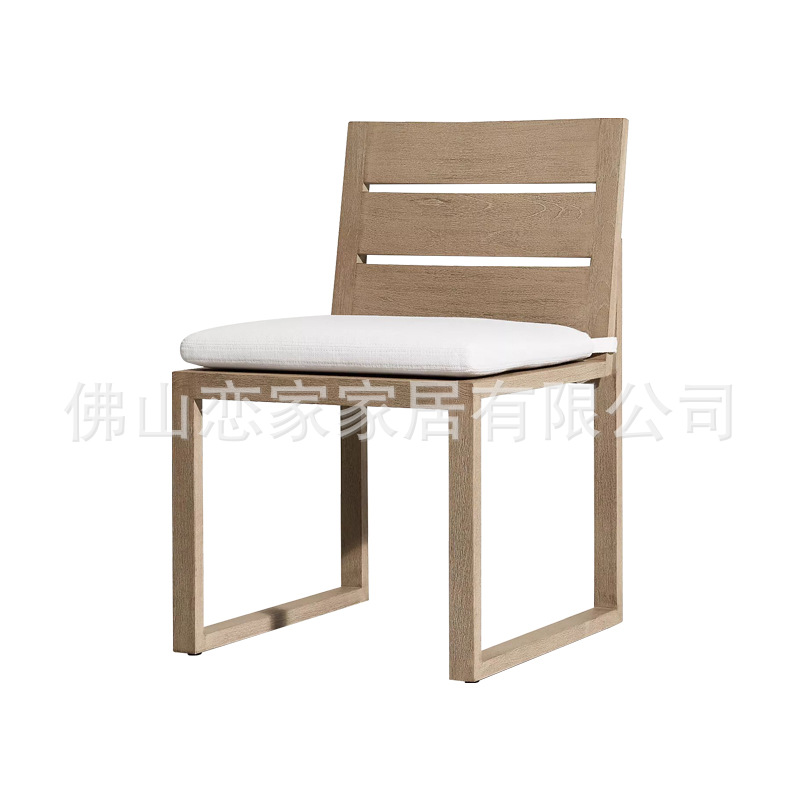 Estilo nórdico teca mesa de comedor y silla muebles Patio Villa Ocio balcón restaurante protector solar a prueba de lluvia combinación de mesa y silla de madera maciza