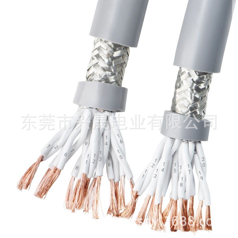 高密度屏蔽网高柔性耐弯折耐油耐磨TRVVSP30芯屏蔽电线国标足米