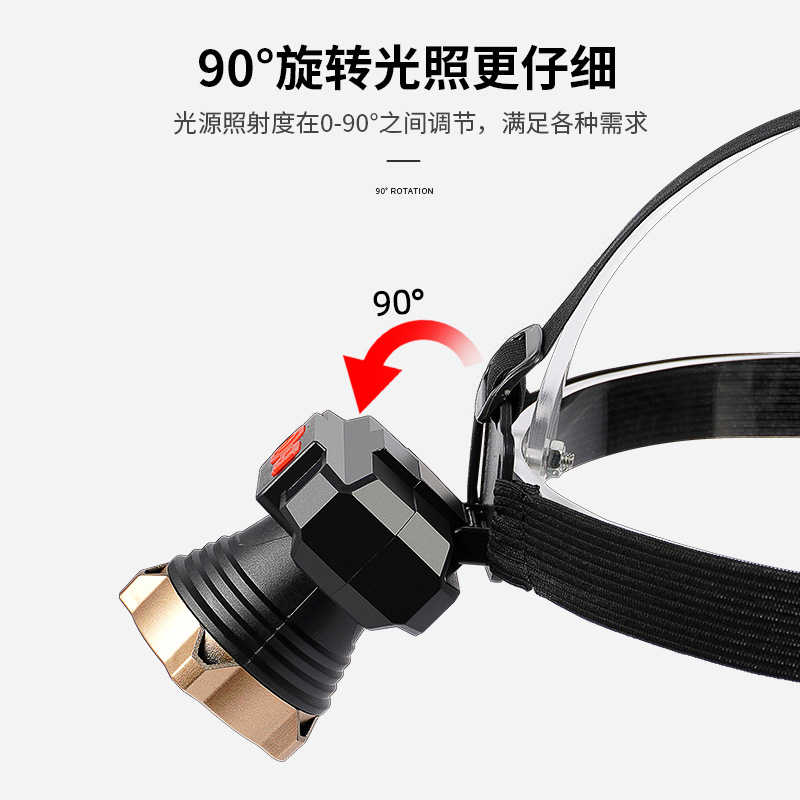 Luz LED al aire libre fuerte USB cargar linterna portátil impermeable mini lámpara de minería de largo alcance